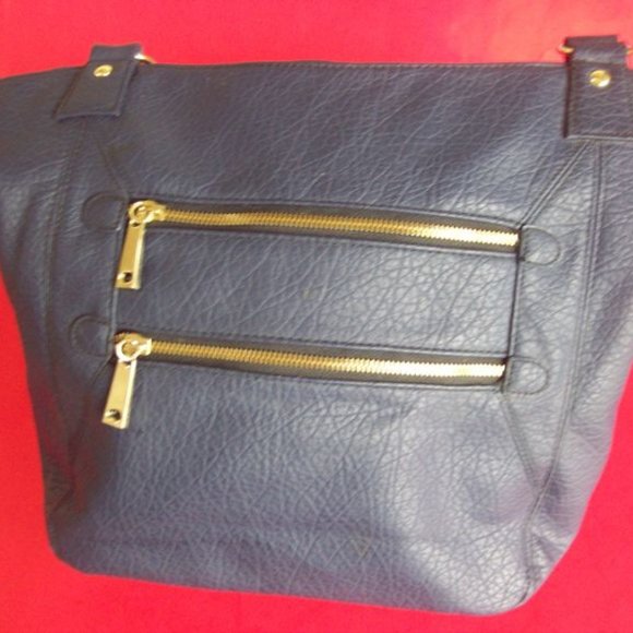 Blue Double Zipper Shoulder Bag - Picture 2 of 6